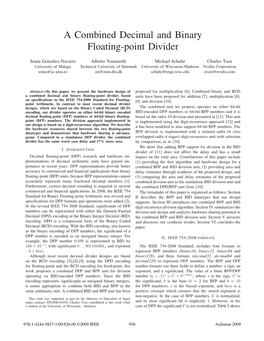 A Combined Decimal and Binary Floating-Point Divider