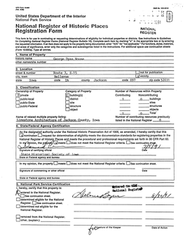 National Register of Historic Places NATIONAL Registration Form REGISTER