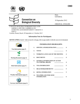 ENGLISH Information Note for Participants INFORMATION