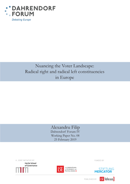 Nuancing the Voter Landscape: Radical Right and Radical Left Constituencies in Europe Alexandru Filip