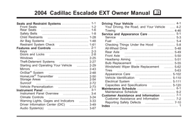 2004 Cadillac Escalade EXT Owner Manual M