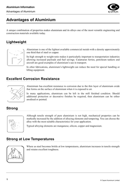 Advantages of Aluminium