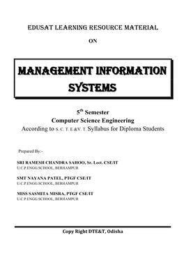 Management Information Systems: an Overview