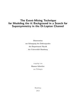 The Event-Mixing Technique for Modeling the T¯T Background in a Search for Supersymmetry in the Di-Lepton Channel