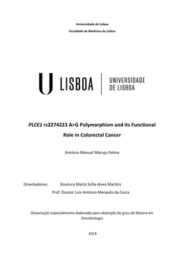 PLCE1 Rs2274223 A>G Polymorphism and Its Functional Role In