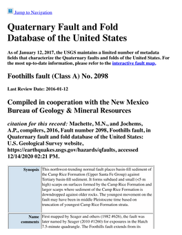 Quaternary Fault and Fold Database of the United States