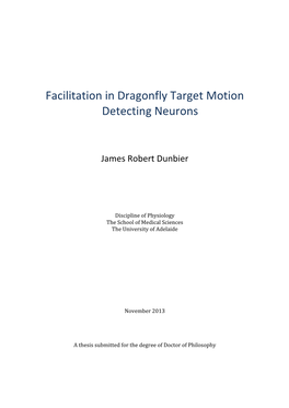 Facilitation in Dragonfly Target Motion Detecting Neurons