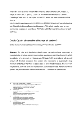 Cubic C8: an Observable Allotrope of Carbon?