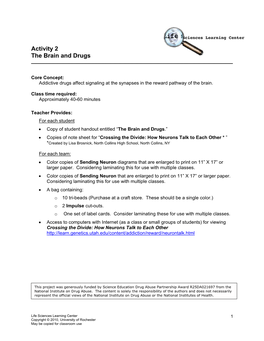 Activity 2 the Brain and Drugs ______