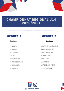 Championnat Régional U14 2020/2021