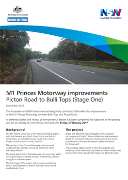 M1 Princes Motorway Improvements – Picton Road to Bulli Tops