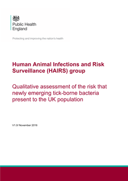 Group Qualitative Assessment of the Risk That Newly Emerging Tick-Borne