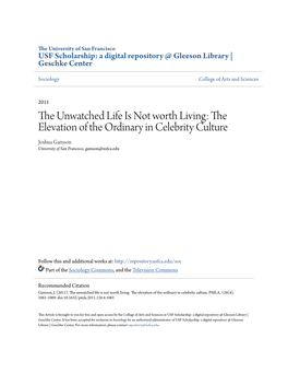 The Unwatched Life Is Not Worth Living: the Lee Vation of the Ordinary in Celebrity Culture