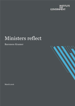 Ministers Reflect Baroness Kramer