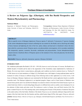 A Review on Polyporus Spp. (Ghariqun), with Ibn Rushd Perspective and Modern Phytochemistry and Pharmacology