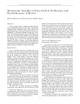 Therapeutic Qualities of Clay-Work in Art Therapy and Psychotherapy: a Review