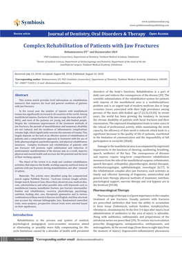 Complex Rehabilitation of Patients with Jaw Fractures