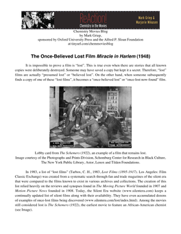 The Once-Believed Lost Film Miracle in Harlem (1948)