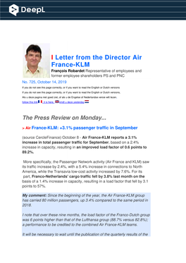 Letter from the Director Air France-KLM