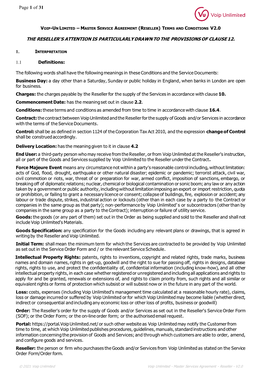 Master Services Agreement - Reseller - V2.0 Page 2 of 31