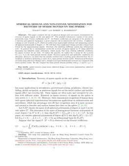 Spherical Designs and Non-Convex Minimization for Recovery of Sparse Signals on the Sphere∗