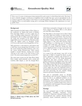 Groundwater Quality: Mali