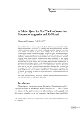 A Painful Quest for God the Pre-Conversion Moment of Augustine and Al-Ghazali