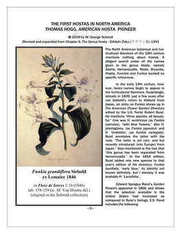 The First Hostas in North America Thomas Hogg, American Hosta Pioneer