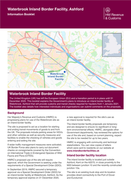Waterbrook Inland Border Facility, Ashford Information Booklet