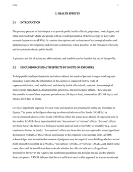 2. HEALTH EFFECTS 2.1 INTRODUCTION the Primary