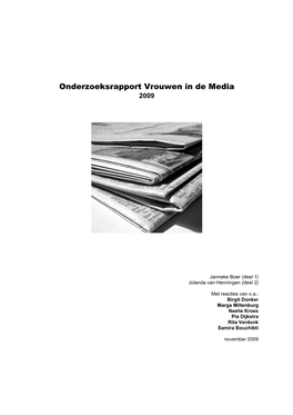 Onderzoeksrapport Vrouwen in De Media 2009