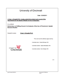 Democracy on Shifting Ground: an Analysis of the Use of Precincts in Spatial Electoral Studies