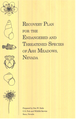 Recovery Plan Endangered and Species Nevada