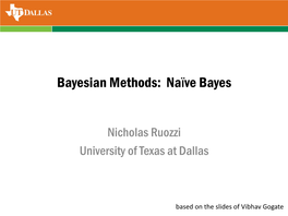 Bayesian Methods: Naïve Bayes