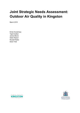 Joint Strategic Needs Assessment: Outdoor Air Quality in Kingston