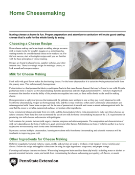 Home Cheesemaking