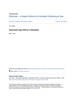 Estimated Age Effects in Baseball