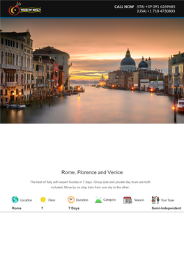 Rome, Florence and Venice