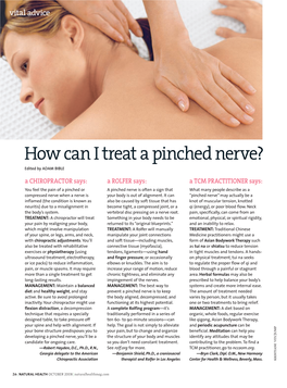 How Can I Treat a Pinched Nerve? Edited by ADAM BIBLE