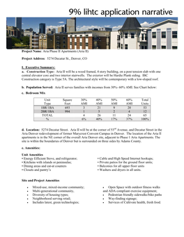 Project Name: Aria Phase II Apartments (Aria II)