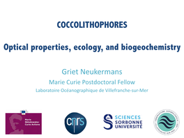 COCCOLITHOPHORES Optical Properties, Ecology, And