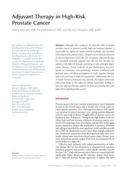 Adjuvant Therapy in High-Risk Prostate Cancer