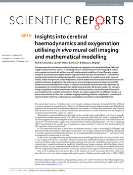 Insights Into Cerebral Haemodynamics and Oxygenation Utilising in Vivo