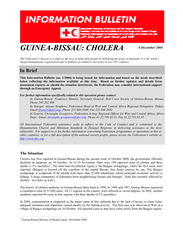 GUINEA-BISSAU: CHOLERA 6 December 2004