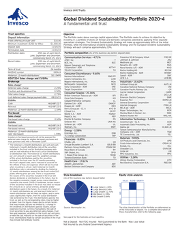 Global Dividend Sustainability Portfolio 2020-4 a Fundamental Unit Trust