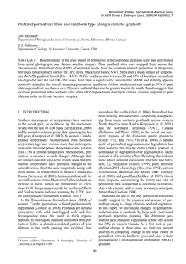 Peatland Permafrost Thaw and Landform Type Along a Climatic Gradient