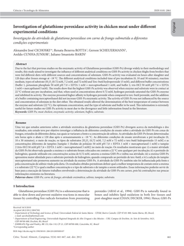 Investigation of Glutathione Peroxidase Activity in Chicken Meat