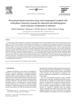 Pressurized Liquid Extraction Using Water/Isopropanol Coupled with Solid-Phase Extraction Cleanup for Industrial and Anthropogen