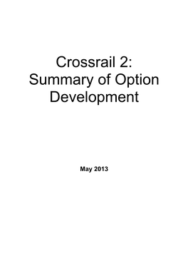 Crossrail 2: Summary of Option Development