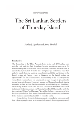 The Sri Lankan Settlers of Thursday Island 163
